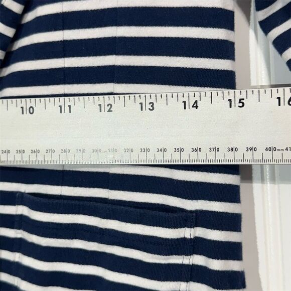 Lauren Ralph Lauren Blazer S Navy Stripe Knit Jacket Gold Button Nautical Preppy - Picture 6 of 8